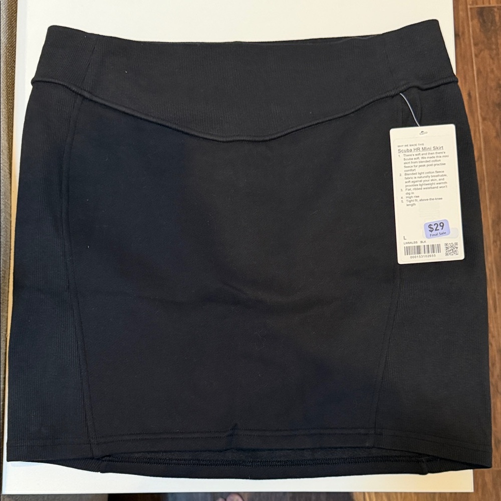 Lululemon Black Scuba Mini Skirt